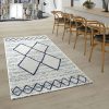 Indoor & Outdoor Flat-Weave Rug Geometric Design White
