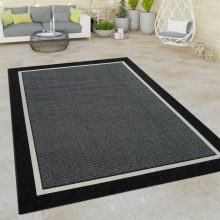 Bel- és kültéri szőnyeg szegéllyel - fekete 160x230 cm