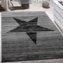 Modern csillag mintás szőnyeg - szürke 60x100 cm