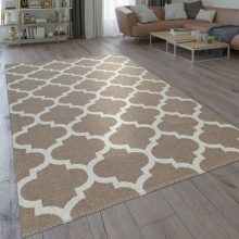 Marokkói mintás szőnyeg - bézs 160x220 cm