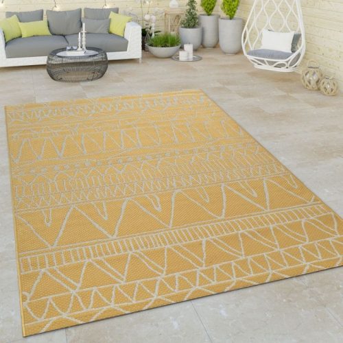 Bel- és kültéri törzsi hangulatú szőnyeg - sárga 160x220 cm
