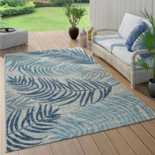   Bel- és kültéri pálmalevél mintás szőnyeg - kék 60x100 cm
