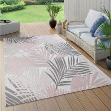   Bel- és kültéri pálmalevél lenyomatos szőnyeg - rózsaszín 160x220 cm