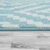 Rövidszálú káró mintás szőnyeg - kék 60x100 cm