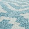 Rövidszálú káró mintás szőnyeg - kék 70x140 cm