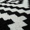 Rövidszálú káró mintás szőnyeg - fekete-fehér 160x220 cm