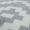 Rövidszálú káró mintás szőnyeg - szürke-fehér 70x250 cm