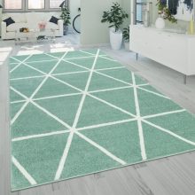 Scandi stílusú gyémántmintás szőnyeg - zöld 70x250 cm