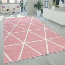   Scandi stílusú gyémántmintás szőnyeg - rózsaszín 70x250 cm