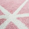 Scési stílusú gyémántmintás szőnyeg - rózsaszín 70x250 cm