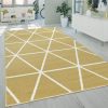 Scési stílusú gyémántmintás szőnyeg - sárga 60x100 cm