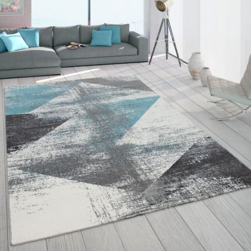 Pasztell vintage stílusú szőnyeg - türkiz és szürke 160x230 cm