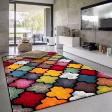 Marokkói mintás nagyon színes szőnyeg - 60x110 cm