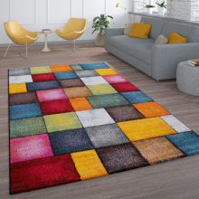   Rövidszálú szőnyeg vidám kockás mintával - színes 80x150 cm