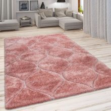   Hálómintás hosszú szálú szőnyeg - rózsaszín 60x100 cm