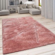   3D háromszög mintás shaggy szőnyeg - rózsaszín 160x220 cm