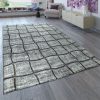 Rövidszálú szőnyeg hullámos-rácsos mintával - antracit 120x170 cm