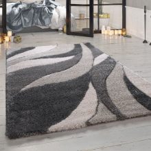 Hullám mintás shaggy szőnyeg - szürke 60x100 cm
