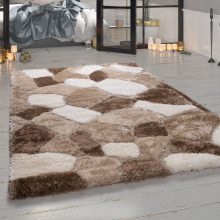 Kőmintás shaggy szőnyeg - bézs 60x100 cm