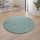 Shaggy egyszínű szőnyeg - világos türkiz 120 cm átmérőjű