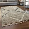 Hosszú szálú Skandi stílusú szőnyeg - bézs 60x100 cm