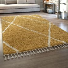   Hosszú szálú szőnyeg Skandináv stílusban - sárga 60x100 cm