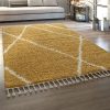 Hosszú szálú szőnyeg Skandináv stílusban - sárga 120x170 cm