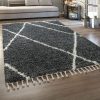 Hosszú szálú szőnyeg Skandináv stílusban - antracit 60x100 cm