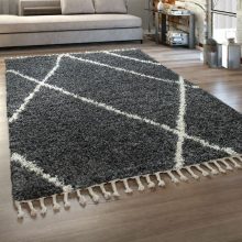   Hosszú szálú szőnyeg skandináv stílusban - antracit 160x220 cm