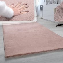 Shaggy Faux Fur szőnyeg - rózsaszín 180x200 cm ovális