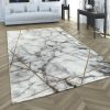 Carpet Marble Effect 3-D Lines Grey Gold
