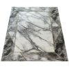 Carpet Marble Pattern 3-D Border Grey Silver