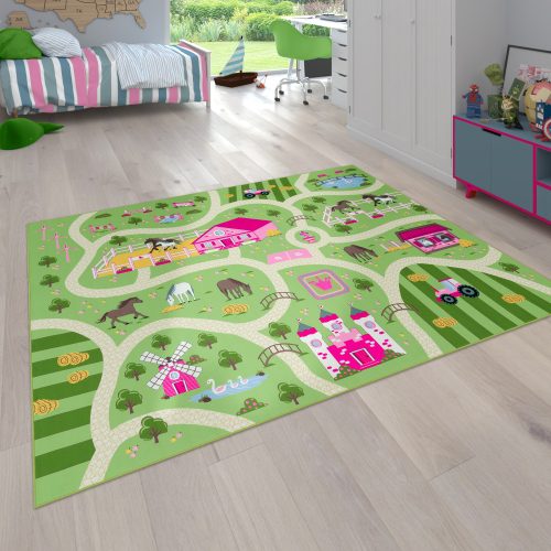 Játszószőnyeg vidéki mintával - színes 240x340 cm