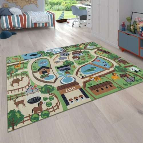 Játszószőnyeg állatkert mintával - színes 240x340 cm