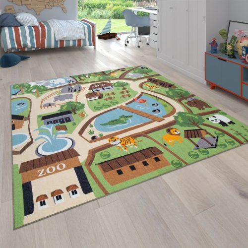 Play Rug Zoo Motif Children's Room Colourful