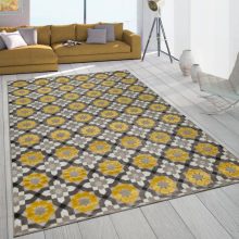   Bel- és kültéri mozaik mintás szőnyeg - sárga 80x150 cm