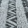 Outdoor Rug Shaggy Ethnic Pattern Black And White