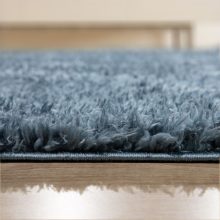 Shaggy monokróm hálószoba szőnyeg - kék 80 cm átmérő