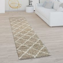 Skandináv stílusú shaggy szőnyeg - bézs 80x300 cm