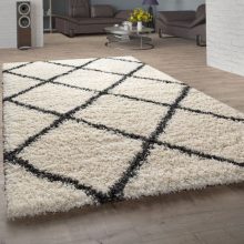 Skandináv stílusú shaggy szőnyeg - krém 200x200 cm