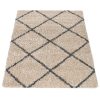 Hosszúszálú négyzetes szőnyeg - bézs-antracit 160x220 cm