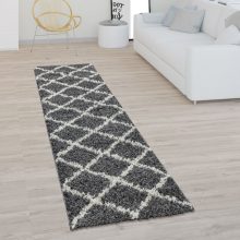   Hosszúszálú négyzetes szőnyeg - bézs-antracit 80x150 cm