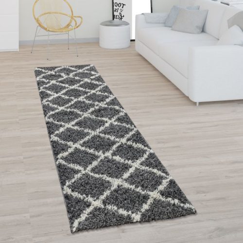 Skandináv stílusú shaggy szőnyeg - antracit 80x300 cm