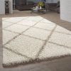Hosszúszálú négyzetes szőnyeg - bézs-krém 240x340 cm