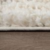 Skandináv stílusú shaggy szőnyeg - bézs és krém 80 cm átmérőjű