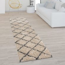   Skandináv stílusú shaggy szőnyeg - bézs és antracit 80x150 cm