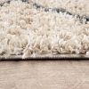 Skandináv stílusú shaggy szőnyeg - bézs és antracit 120 cm átmérőjű