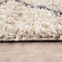   Skandináv stílusú shaggy szőnyeg - bézs és antracit 150x150 cm