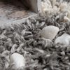 Skandináv stílusú shaggy szőnyeg - szürke 150x150 cm