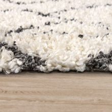   Shaggy skandi stílusú szőnyeg - krém-antracit 150 cm négyzet